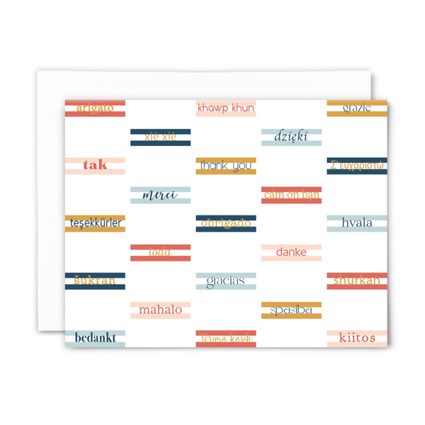Thank you languages: greeting card