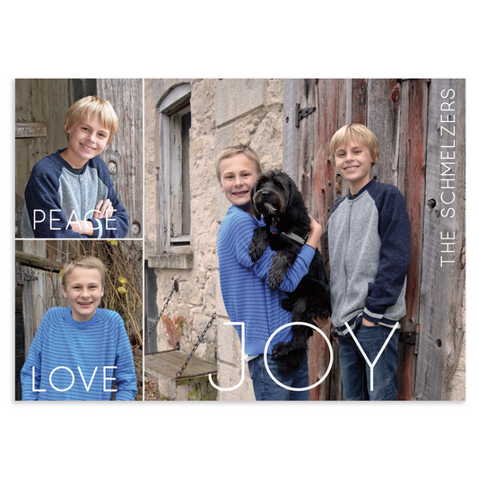 Horizontal grid, full bleed: custom photo card