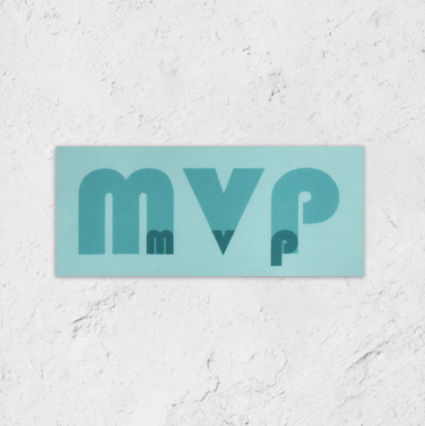 Teal MVP sticker: rectangular