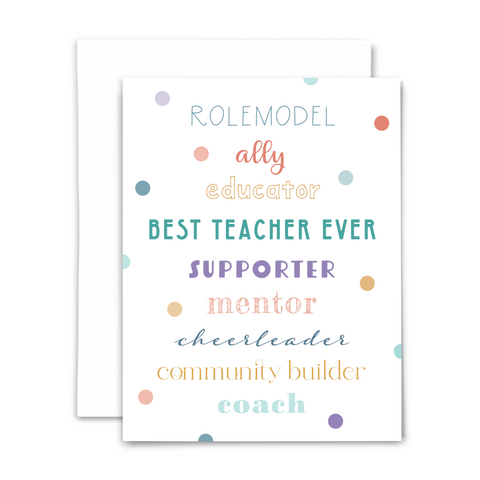 NEW! Best teacher ever: greeting card