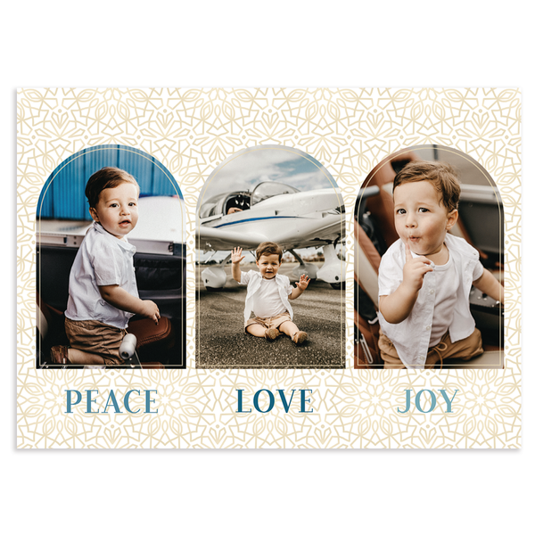 Horizontal triptych arches: custom photo card