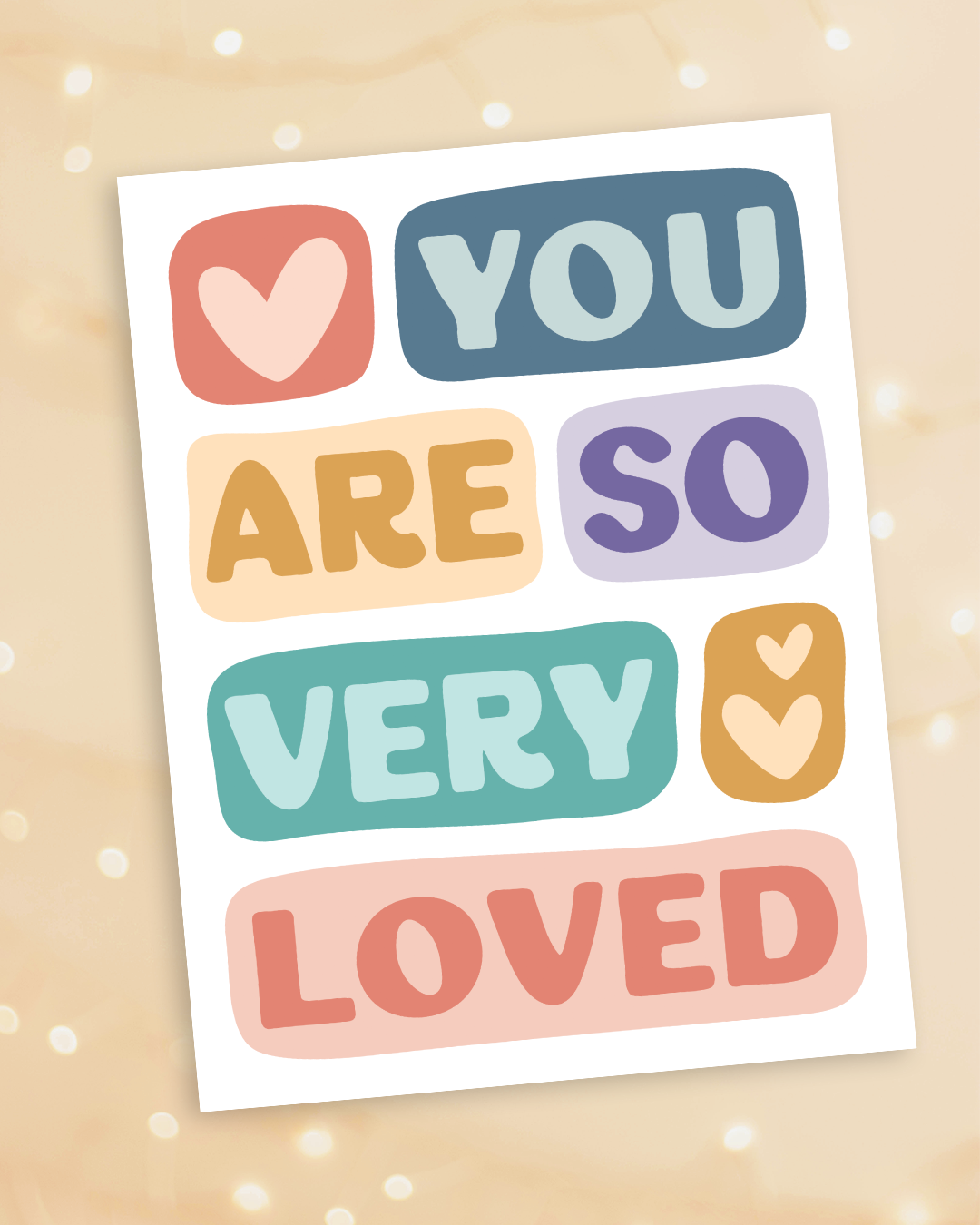 NEW! So very loved: greeting card