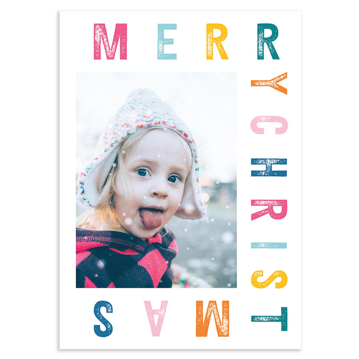 Vertical letter surround: custom photo card