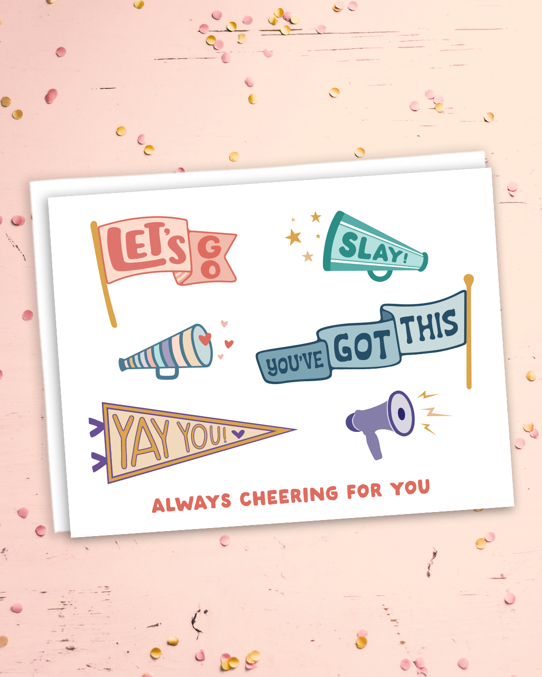 Always cheering for you: greeting card