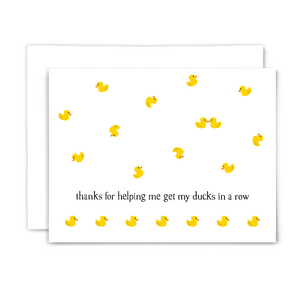 Ducks in a row: greeting card