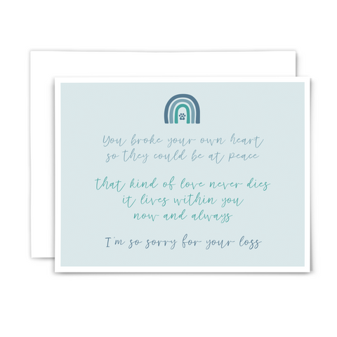NEW! Pet loss-that kind of love: greeting card