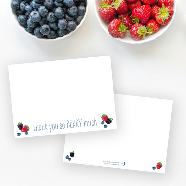 NEW! Thank you so berry much: notecard set