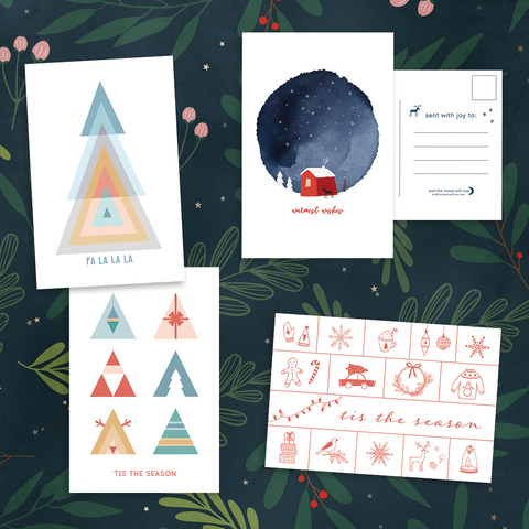 Christmas holiday winter postcard 10 packs