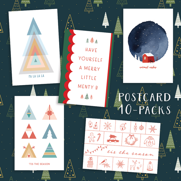 Christmas holiday winter postcard 10 packs