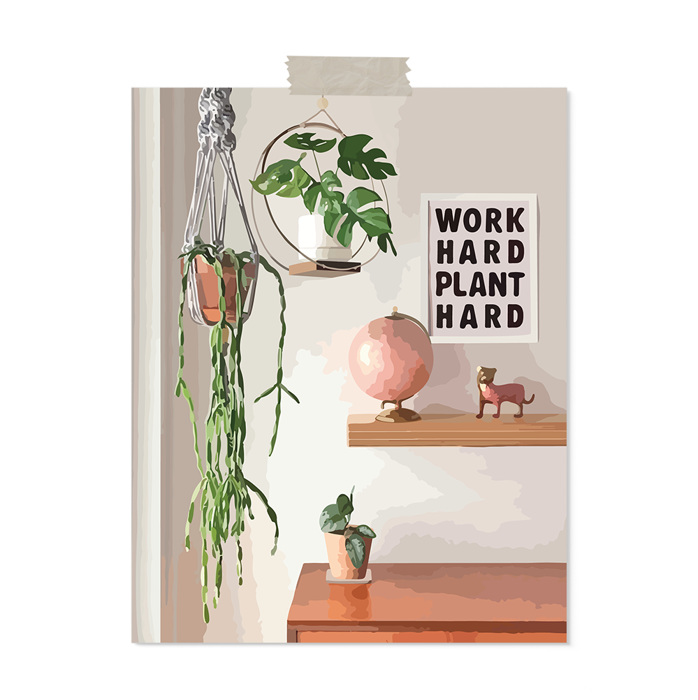 Work hard plant hard 11x14 art print