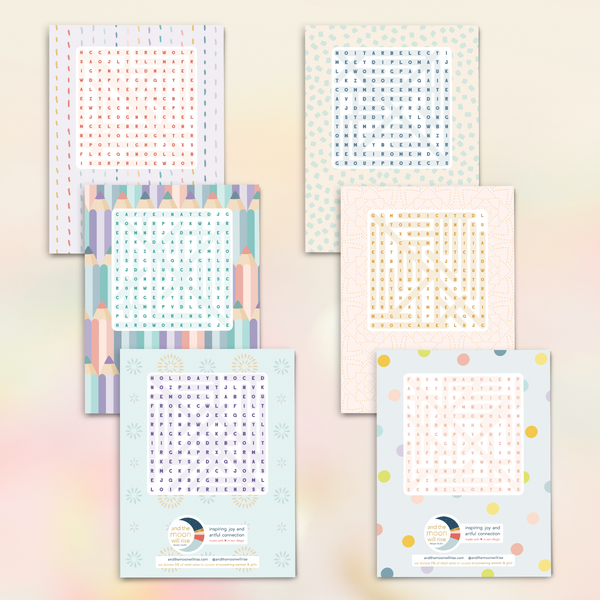 New baby word search: greeting card